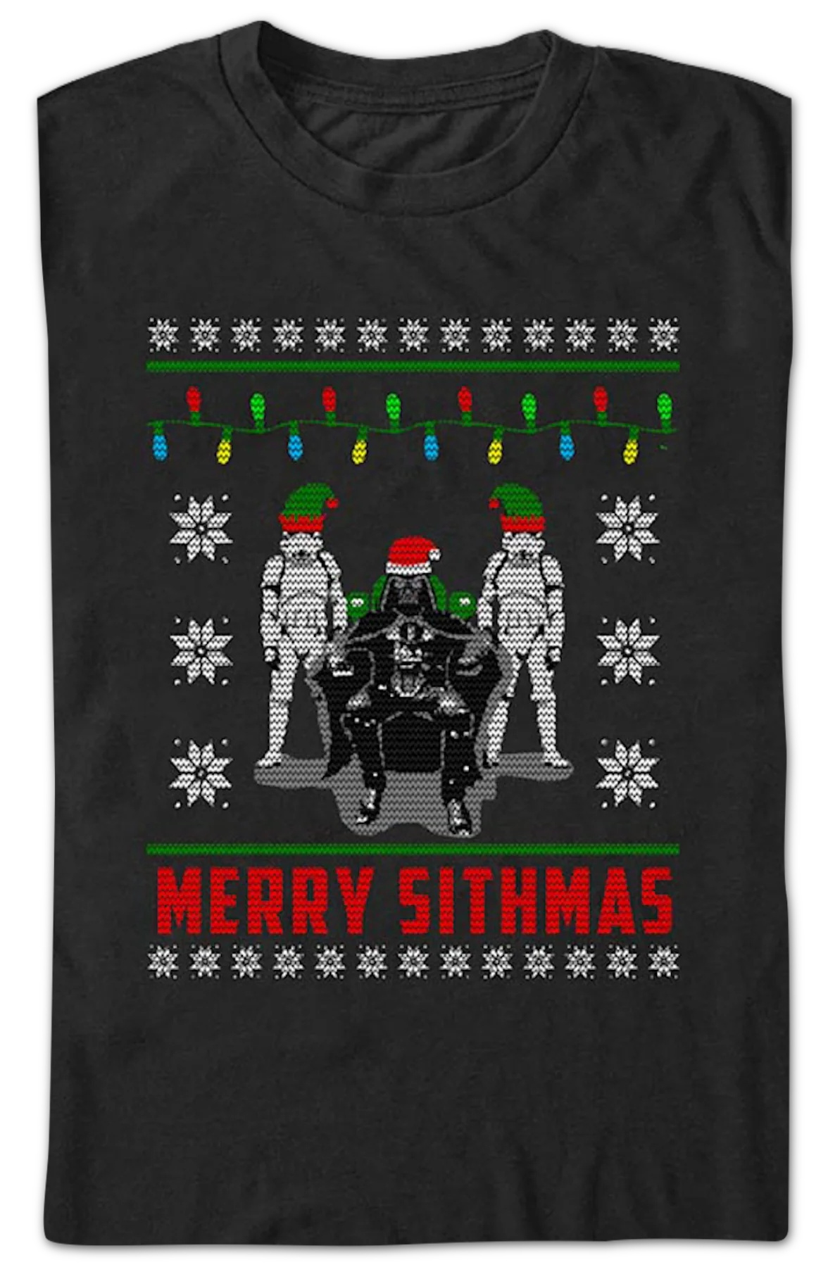 Festive Empire Faux Ugly Christmas Sweater Star Wars T-Shirt - Image 2
