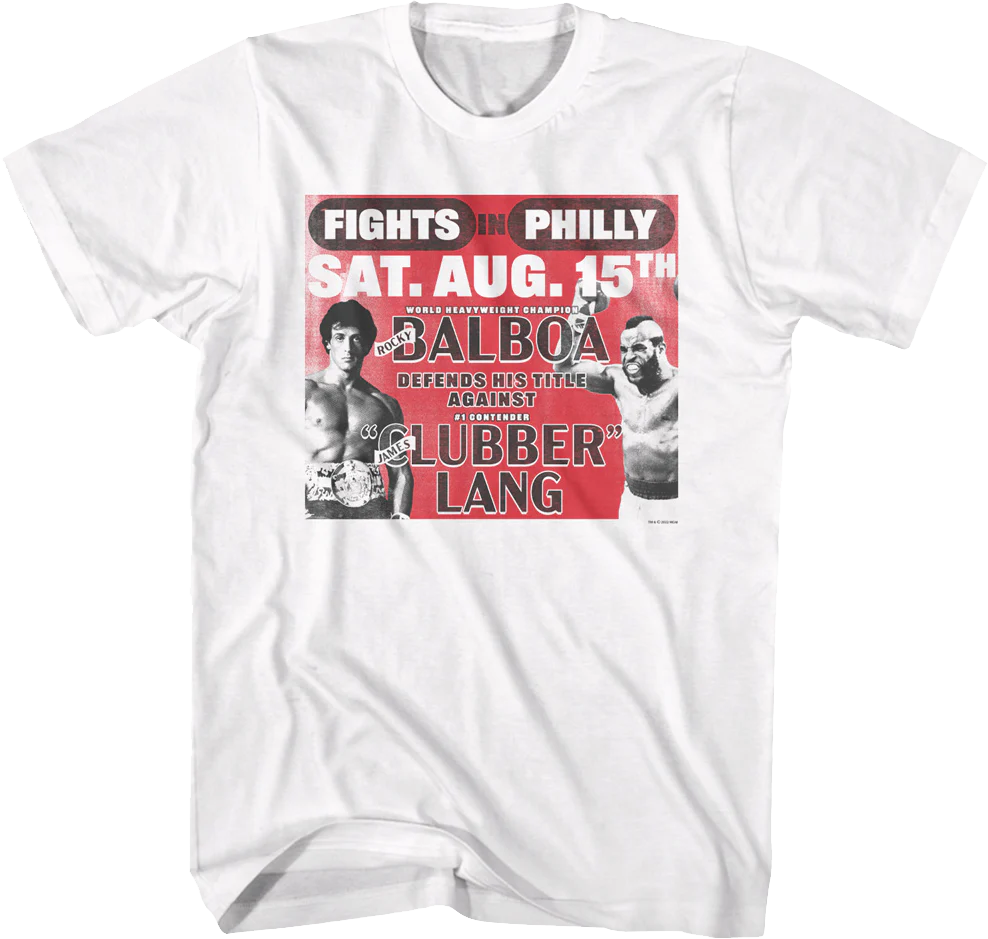 Fights In Philly Rocky Balboa vs Clubber Lang Rocky T-Shirt