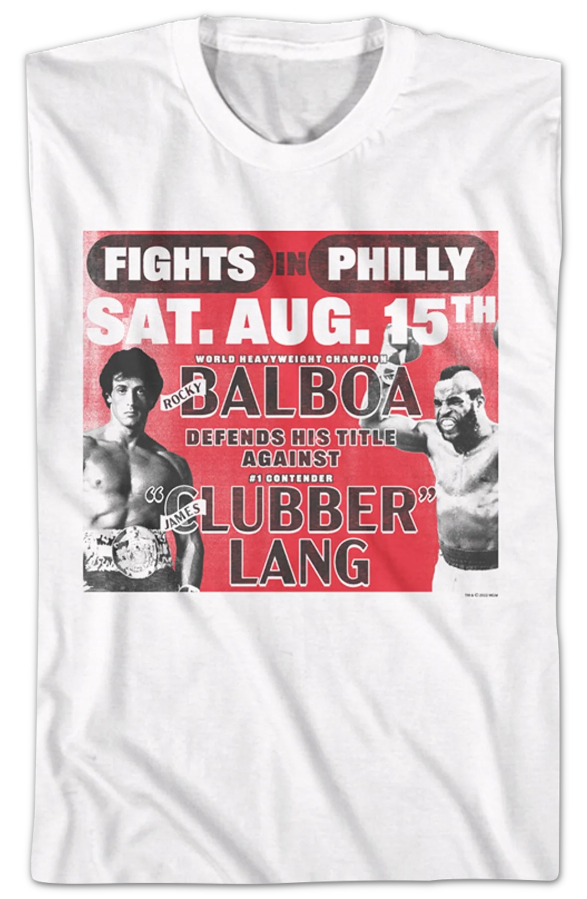 Fights In Philly Rocky Balboa vs Clubber Lang Rocky T-Shirt - Image 2
