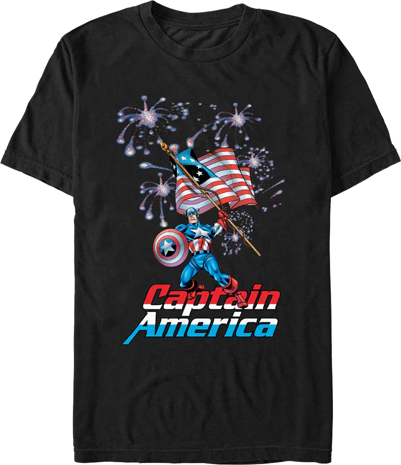 Fireworks Captain America Marvel Comics T-Shirt