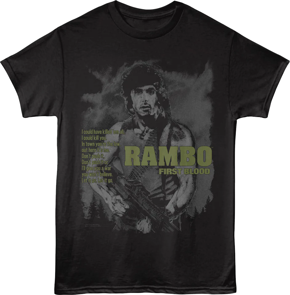 First Blood Let It Go Poster Rambo T-Shirt