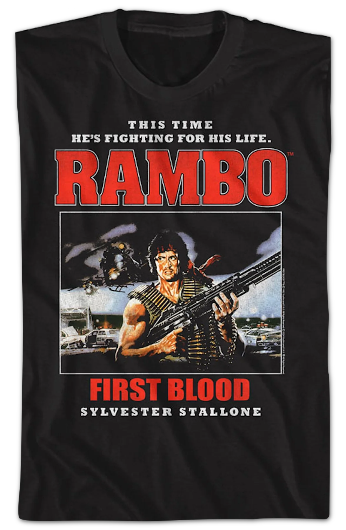 First Blood This Time He's Fighting For His Life Rambo T-Shirt - Image 2