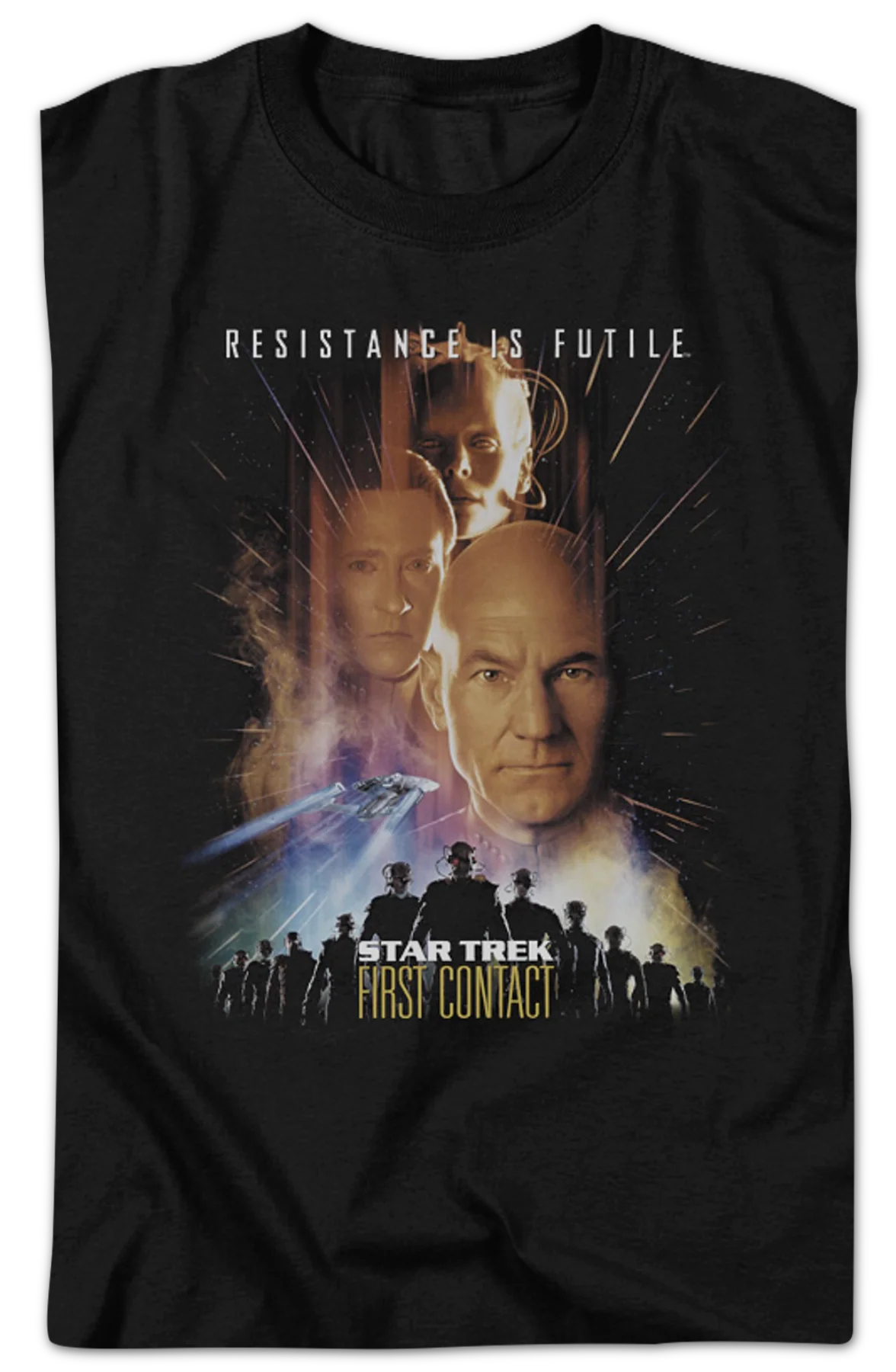 First Contact Poster Star Trek T-Shirt - Image 2