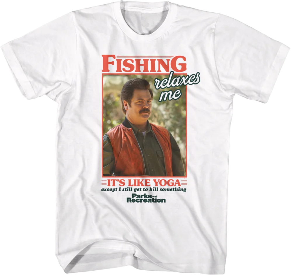 Fishing Relaxes Me Parks And Recreation T-Shirt