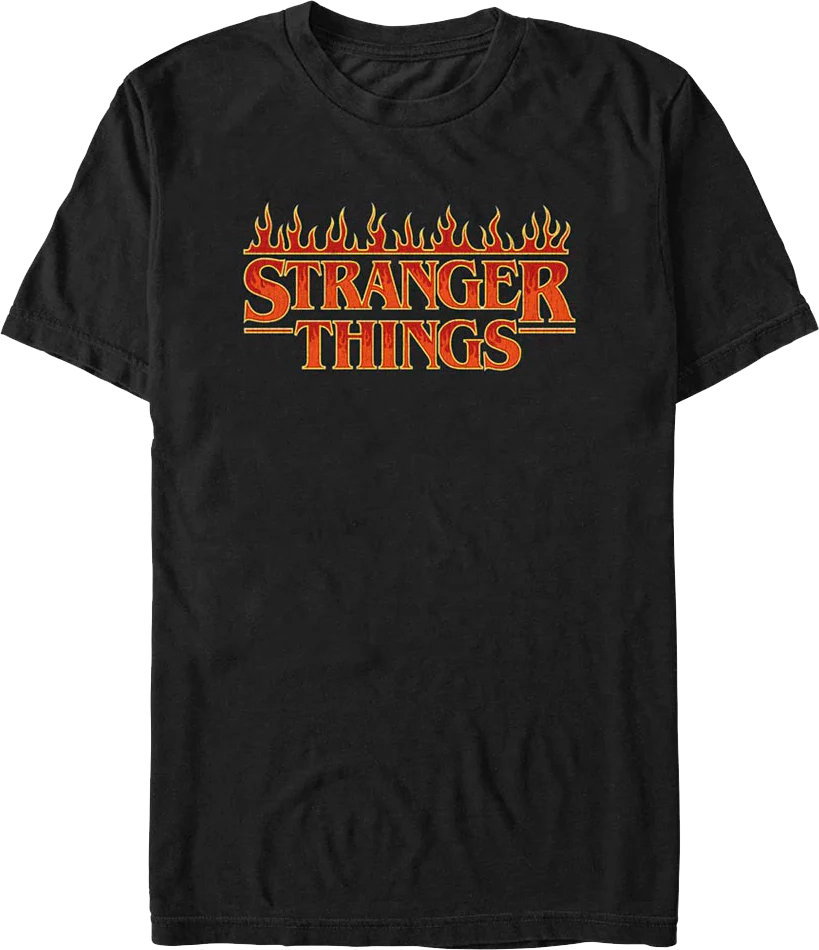 Flaming Logo Stranger Things T-Shirt