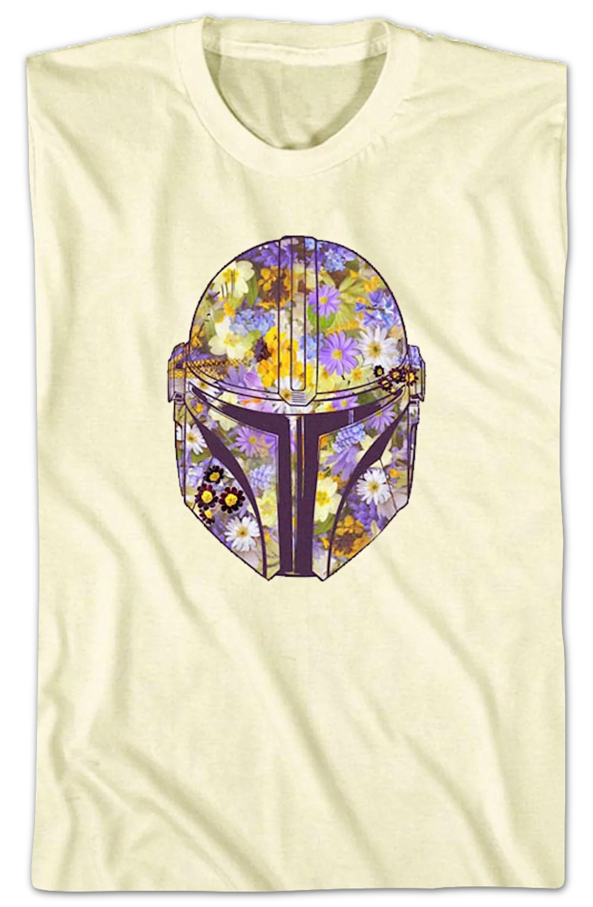 Floral Helmet Mandalorian Star Wars T-Shirt - Image 2