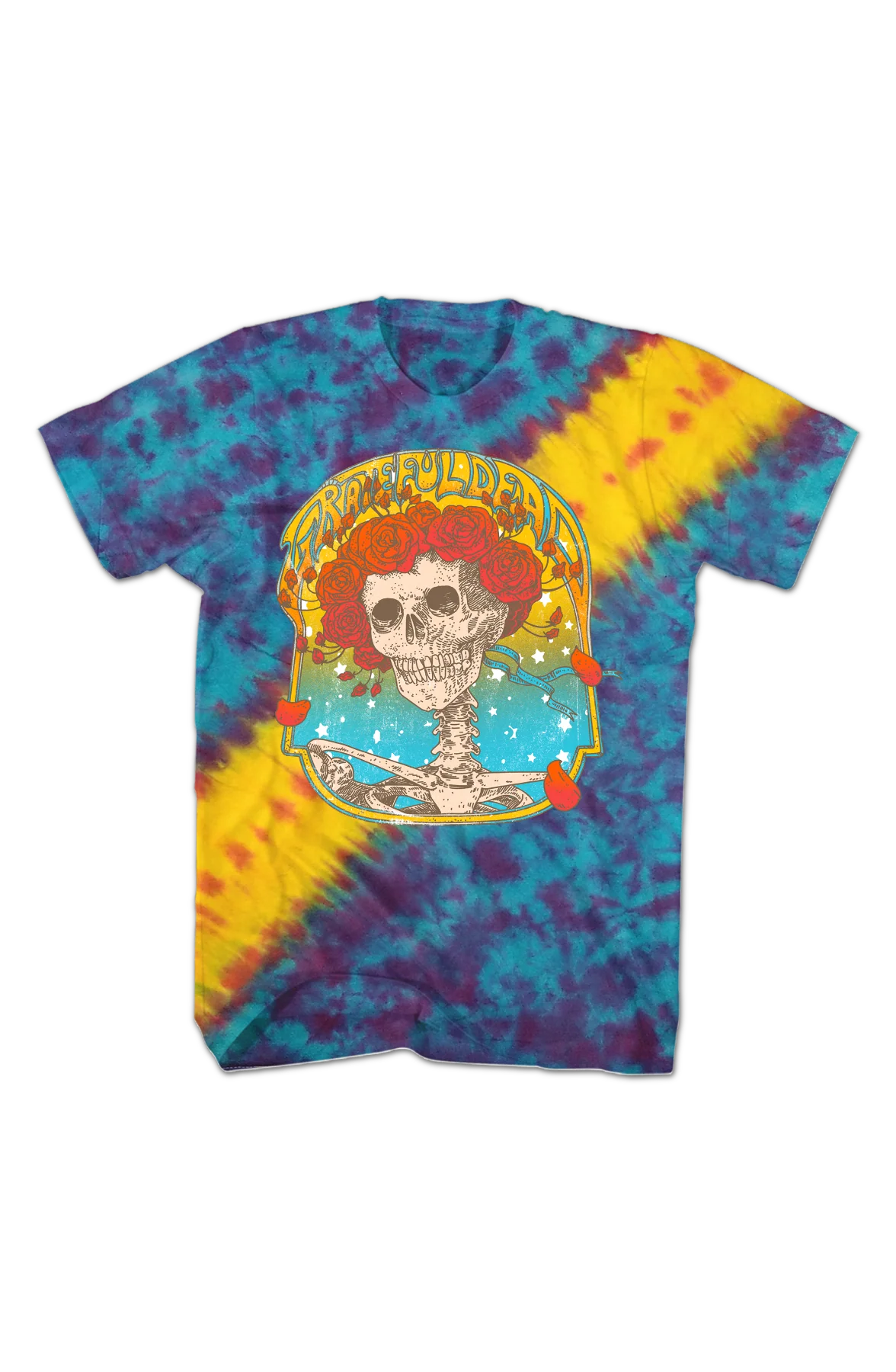 Flower Skeleton Grateful Dead Tie Dye T-Shirt - Image 2