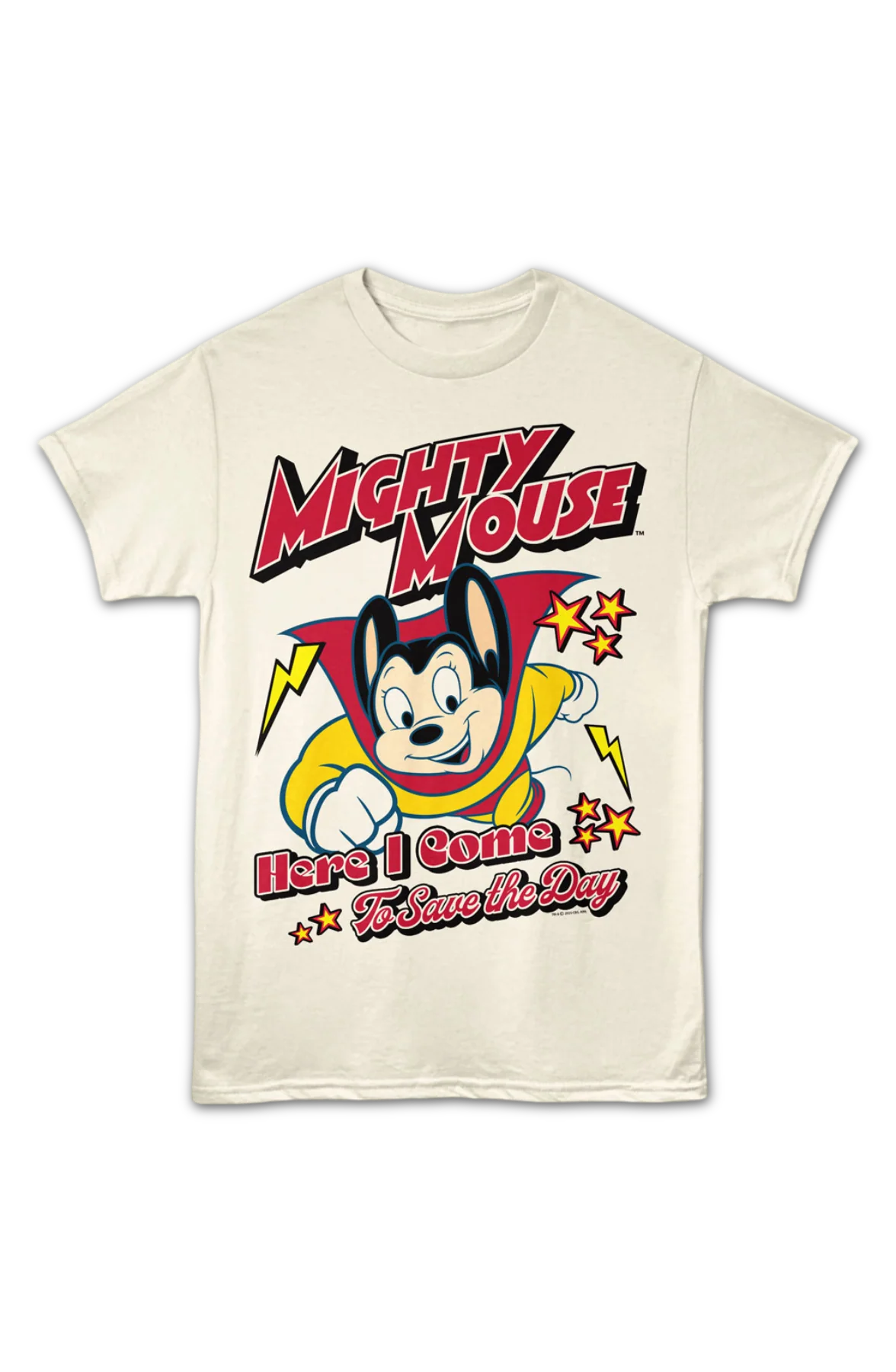 Flying Here I Come To Save The Day Mighty Mouse T-Shirt - Image 2
