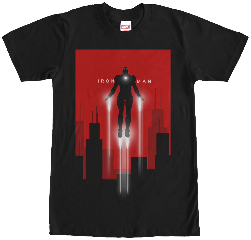 Flying Silhouette Iron Man T-Shirt