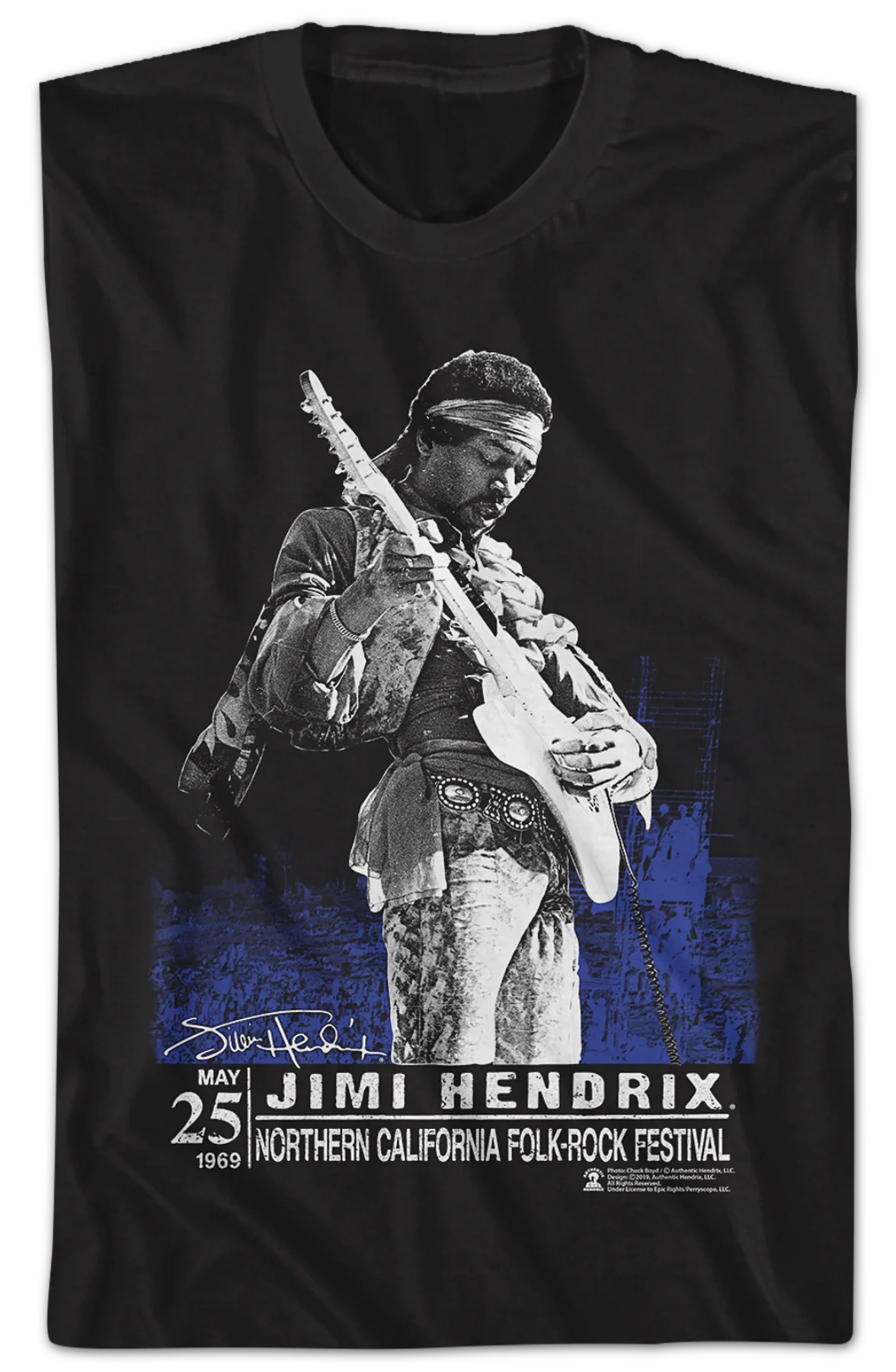 Folk-Rock Festival Jimi Hendrix T-Shirt - Image 2