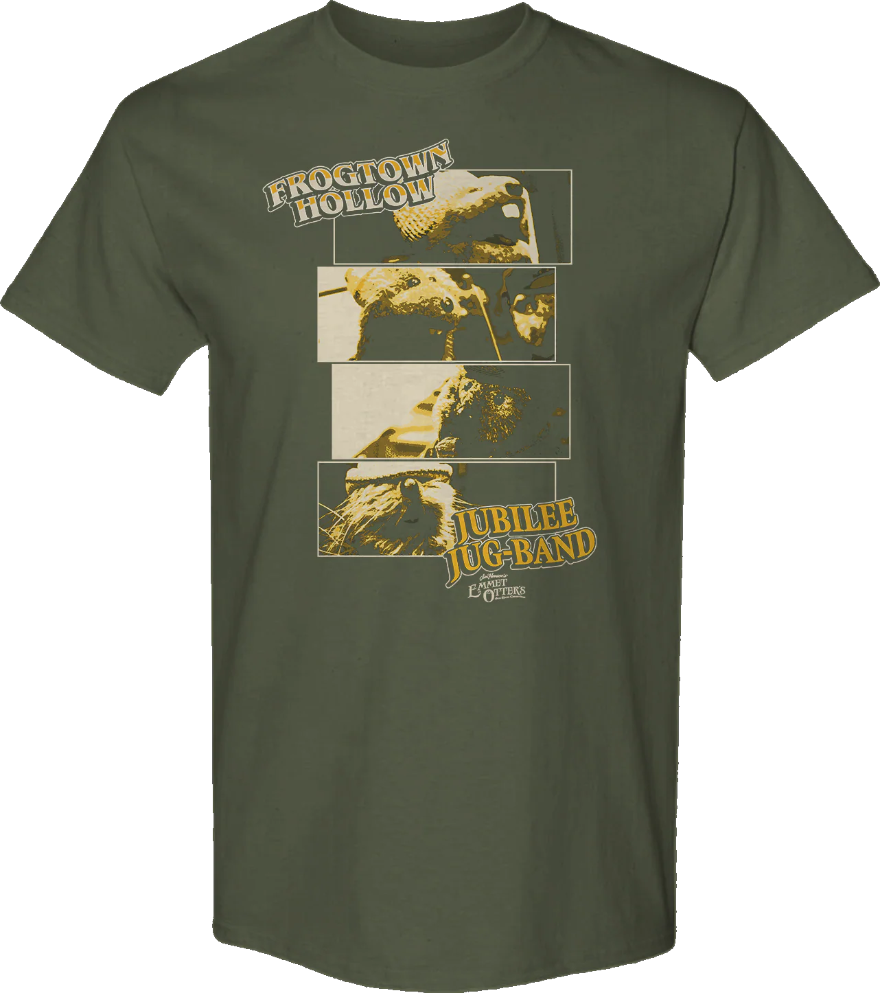 Frogtown Hollow Jubilee Jug-Band Collage Emmet Otter T-Shirt
