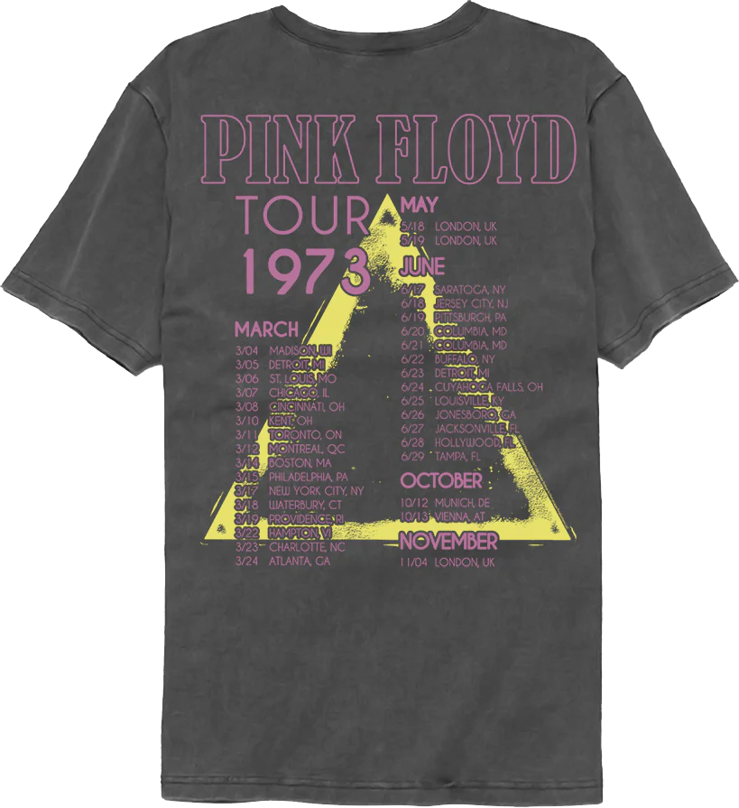 Front & Back 1973 Tour Pink Floyd Comfort Colors Brand T-Shirt - Image 3