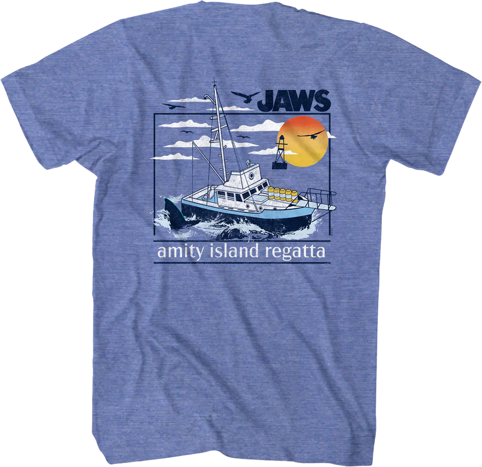 Front & Back Amity Island Regatta Jaws T-Shirt