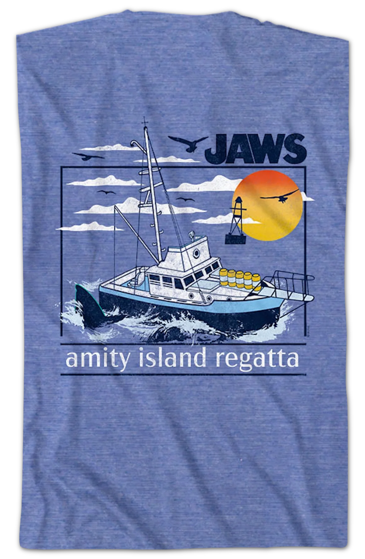 Front & Back Amity Island Regatta Jaws T-Shirt - Image 2