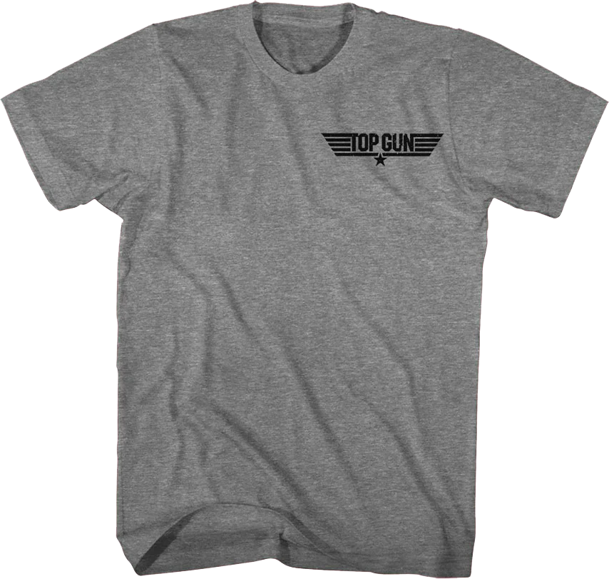 Front & Back Because I Was Inverted Top Gun T-Shirt - Image 3