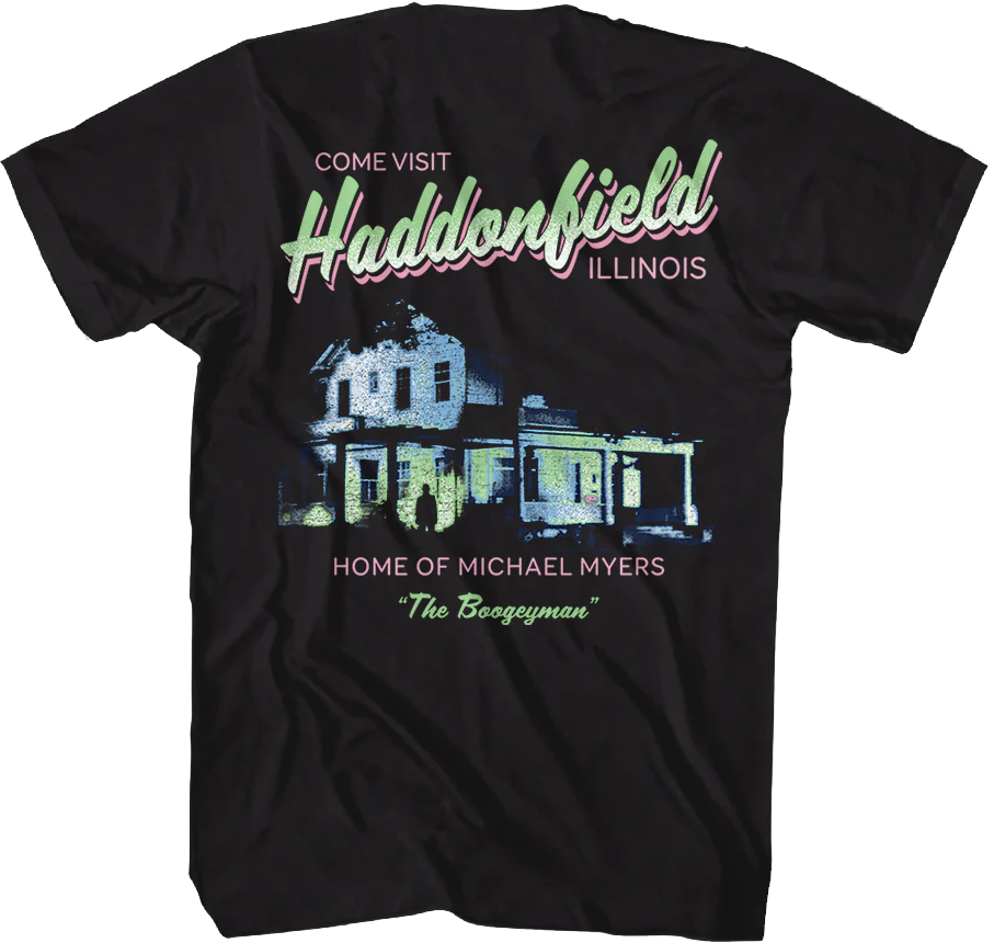 Front & Back Come Visit Haddonfield Halloween T-Shirt
