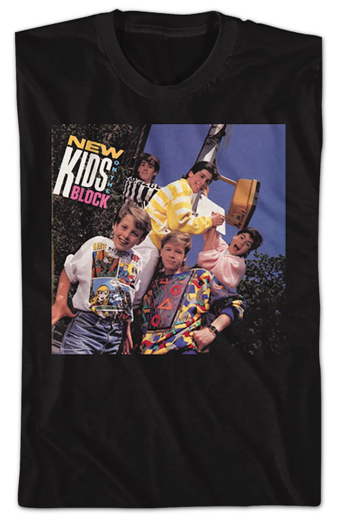Front & Back Debut Album New Kids On The Block T-Shirt - Image 2