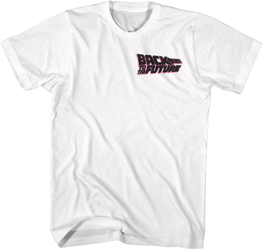 Front & Back DeLorean Back To The Future T-Shirt - Image 3