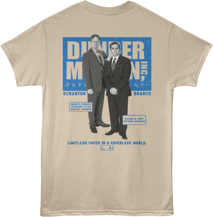 Front & Back Dwight & Michael The Office T-Shirt