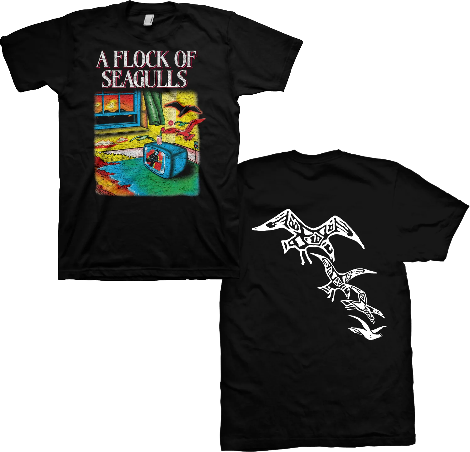 Front & Back Flock Of Seagulls T-Shirt - Image 3