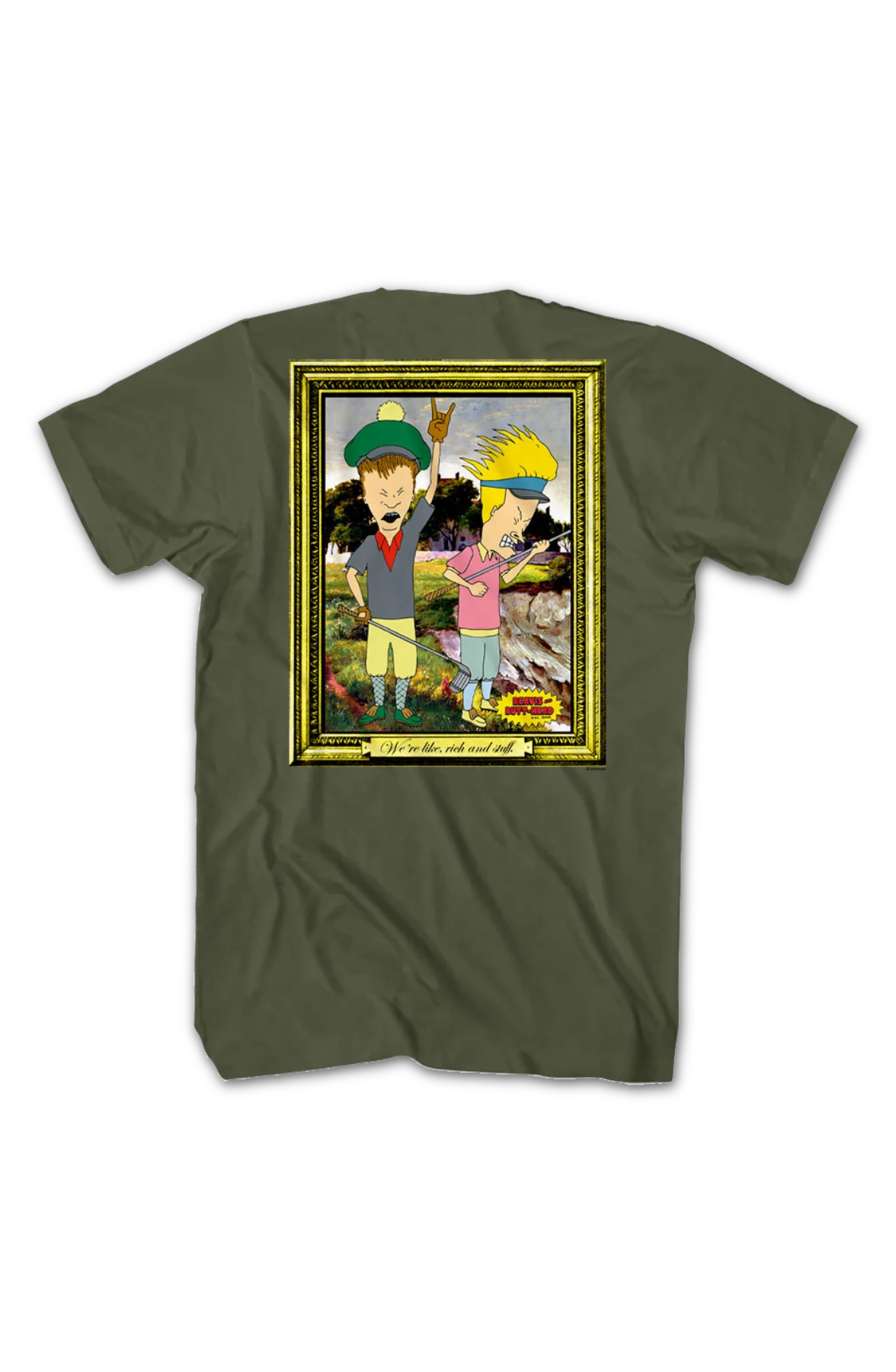 Front & Back Golf Photo Beavis And Butt-Head T-Shirt - Image 2