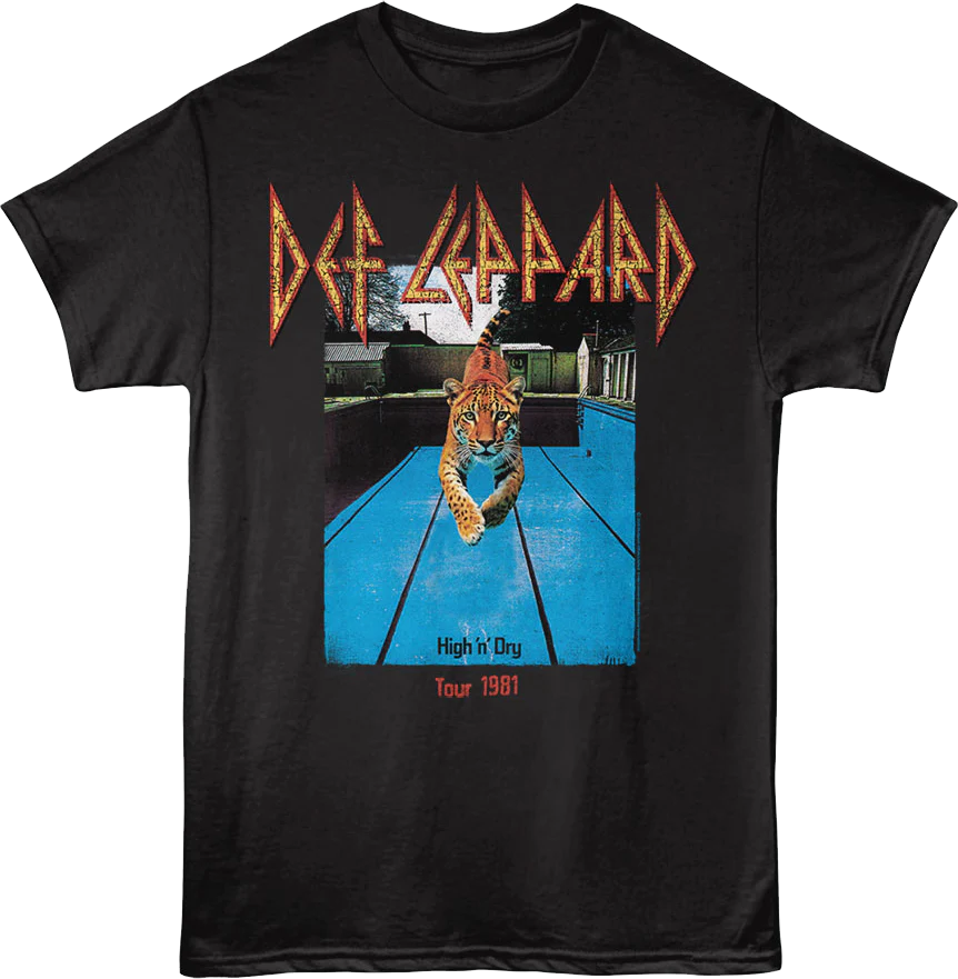 Front & Back High 'n' Dry Tour 1981 Def Leppard T-Shirt