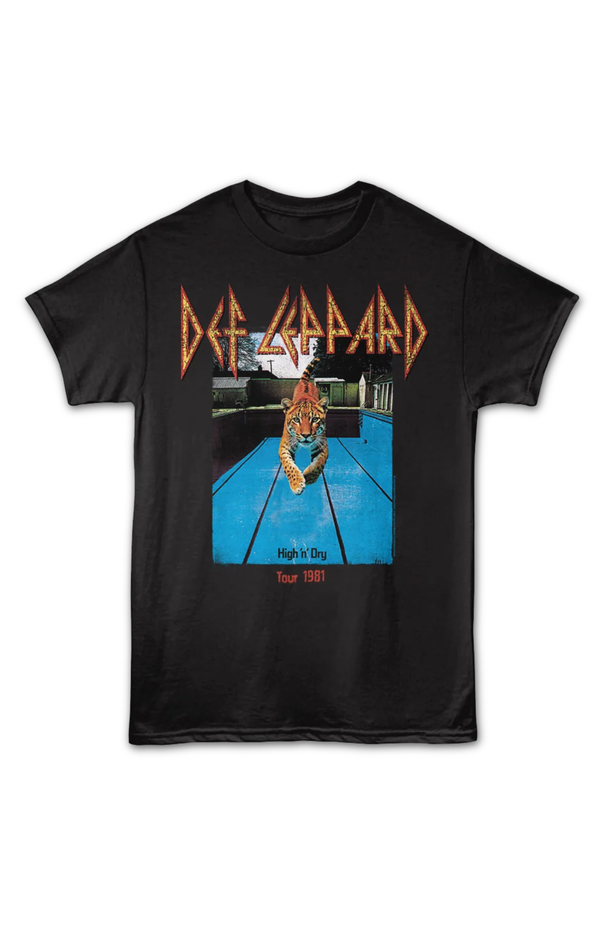 Front & Back High 'n' Dry Tour 1981 Def Leppard T-Shirt - Image 2