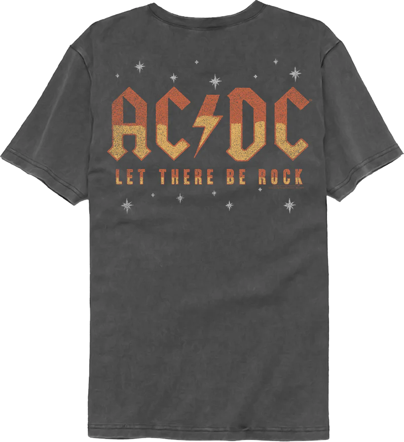 Front & Back Let There Be Rock ACDC Comfort Colors Brand T-Shirt - Image 3