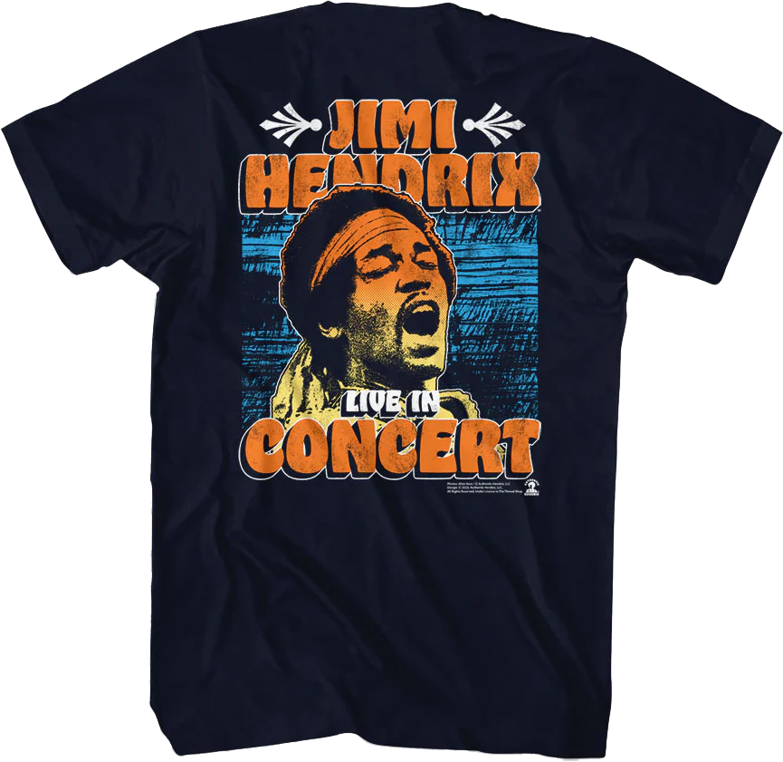 Front & Back Live In Concert Jimi Hendrix T-Shirt