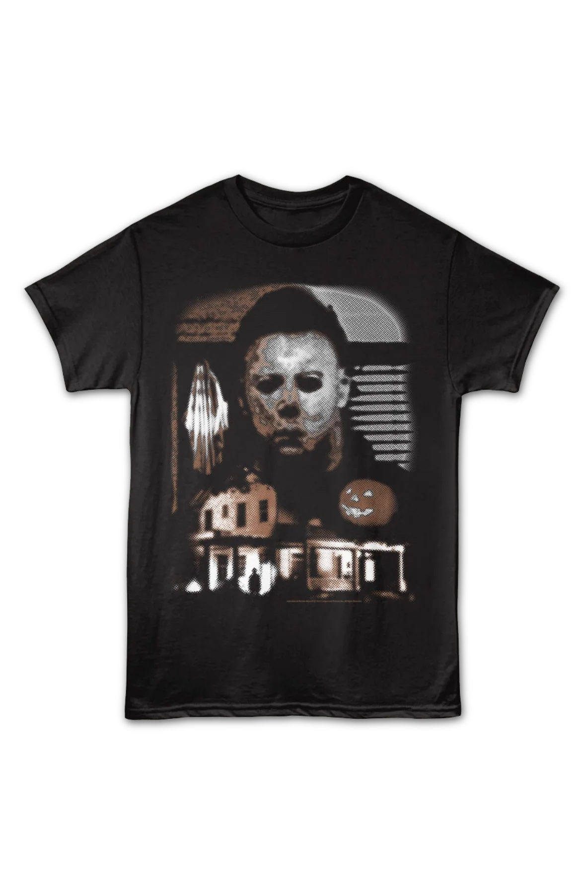 Front & Back Michael Myers Collage Halloween T-Shirt - Image 2