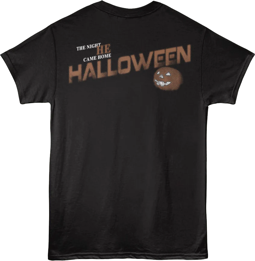 Front & Back Michael Myers Collage Halloween T-Shirt - Image 3