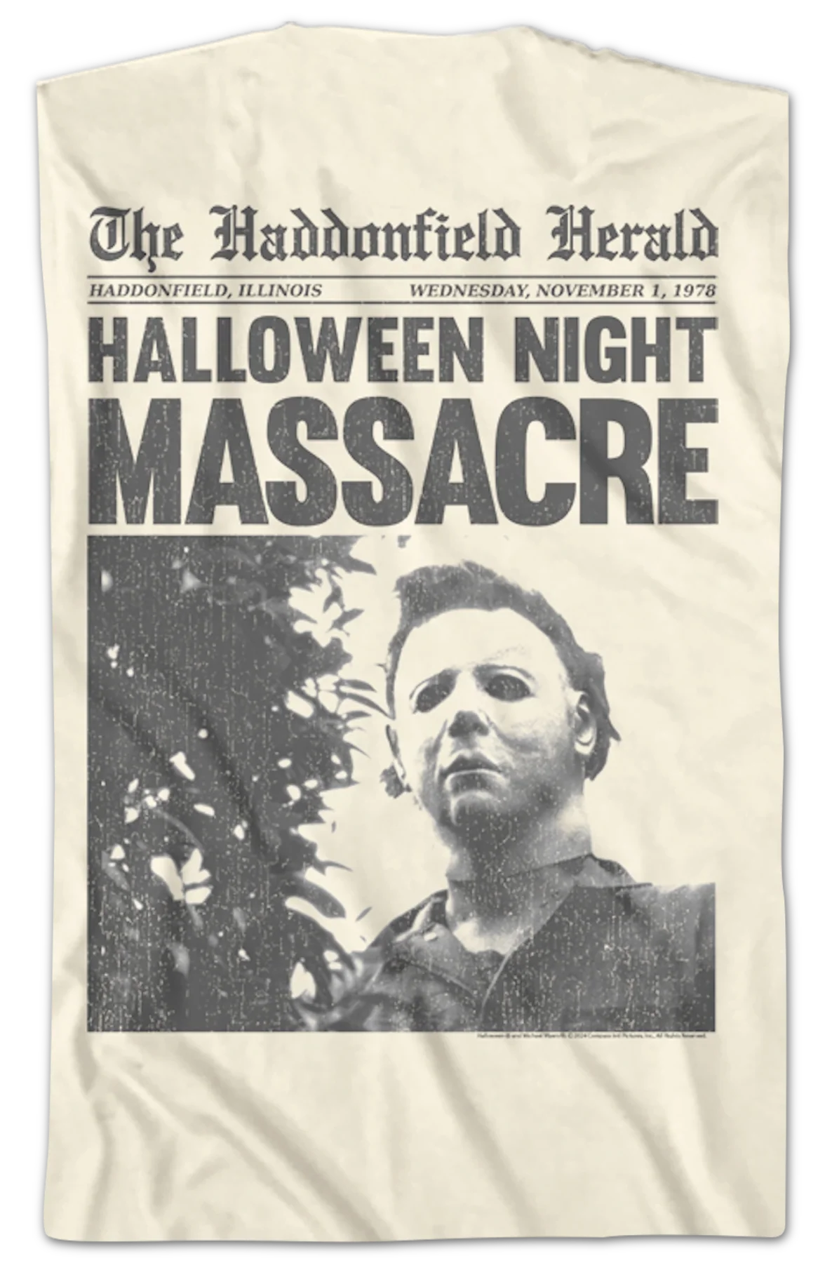 Front & Back Michael Myers Headline Halloween T-Shirt - Image 2