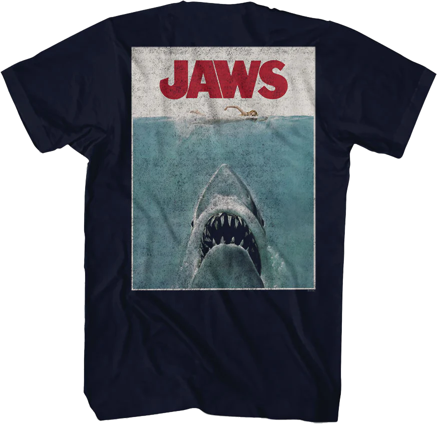 Front & Back Movie Poster Jaws T-Shirt