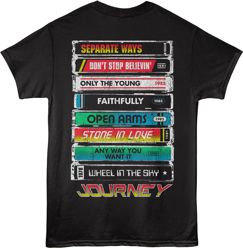 Front & Back Single Cassettes Journey T-Shirt