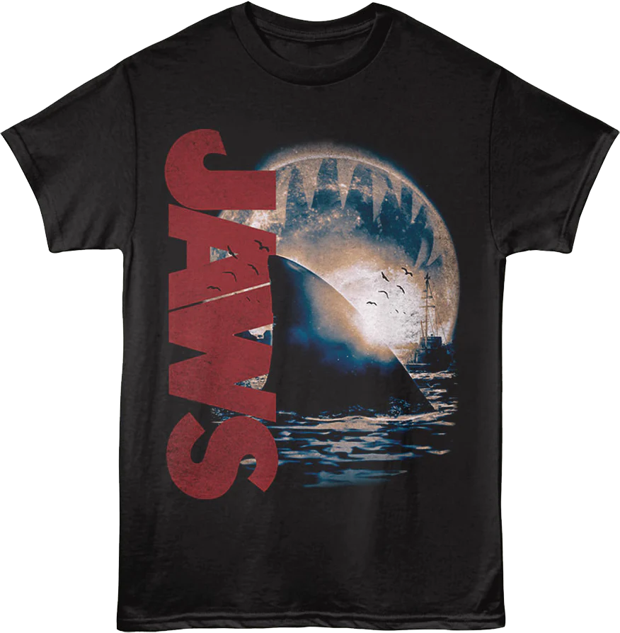Front & Back Stay Out Of The Water Jaws T-Shirt