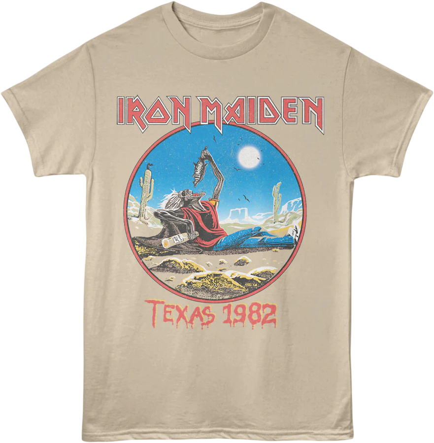 Front & Back Texas 1982 Iron Maiden T-Shirt