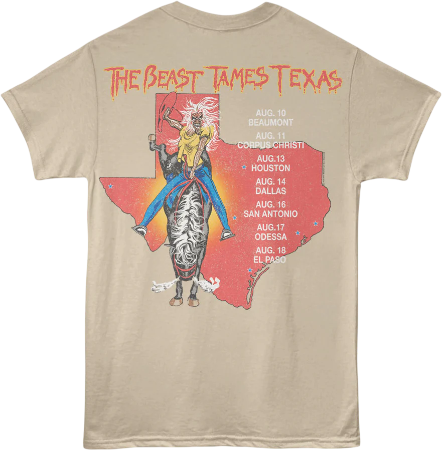 Front & Back Texas 1982 Iron Maiden T-Shirt - Image 3