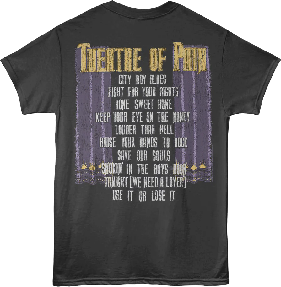Front & Back Theatre Of Pain Motley Crue T-Shirt - Image 3