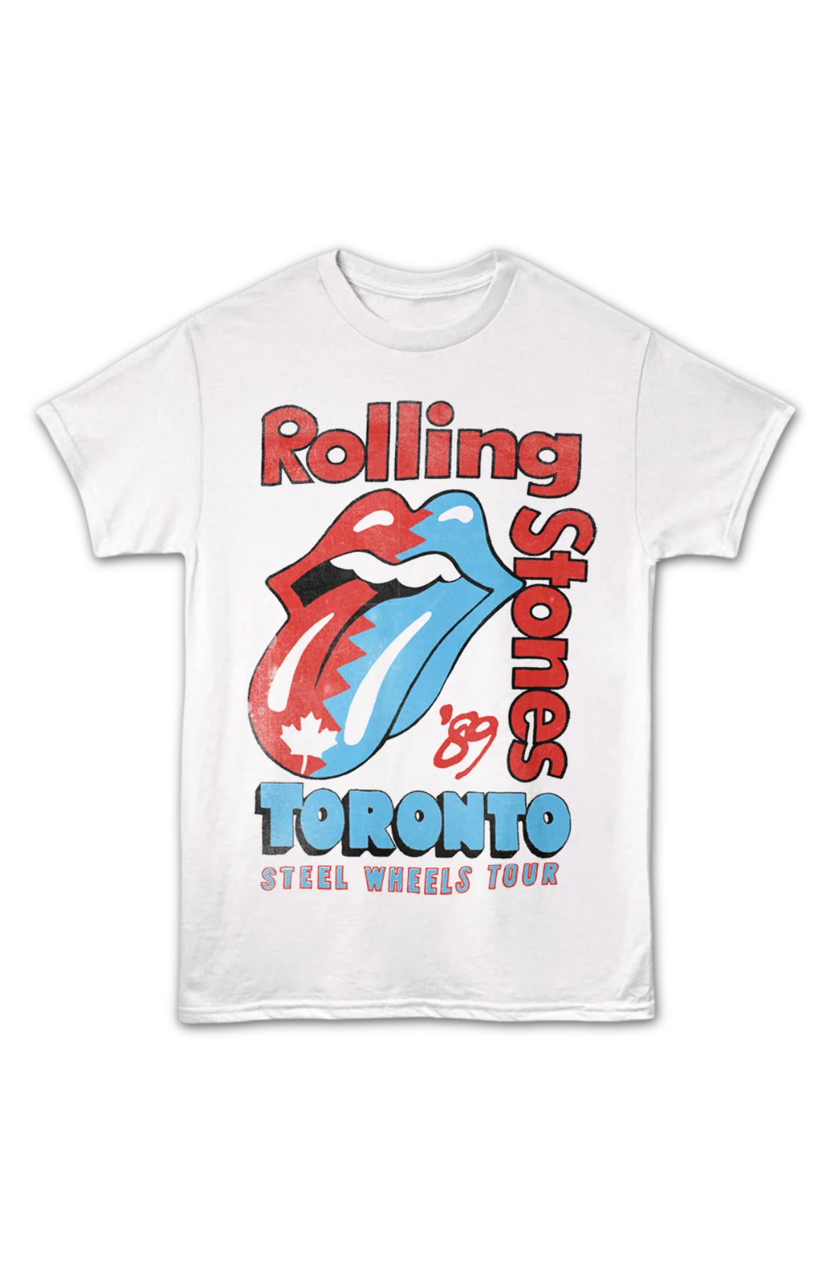 Front & Back Toronto Steel Wheels Tour '89 Rolling Stones T-Shirt - Image 2