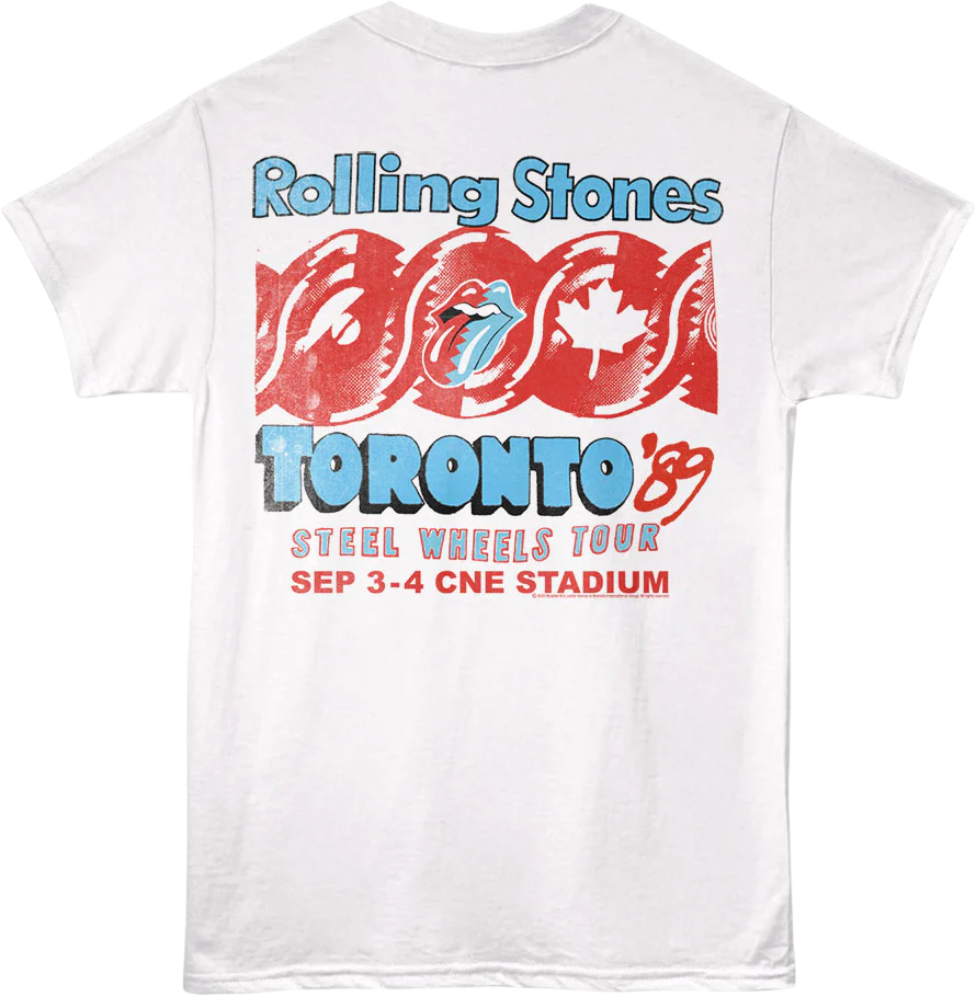 Front & Back Toronto Steel Wheels Tour '89 Rolling Stones T-Shirt - Image 3
