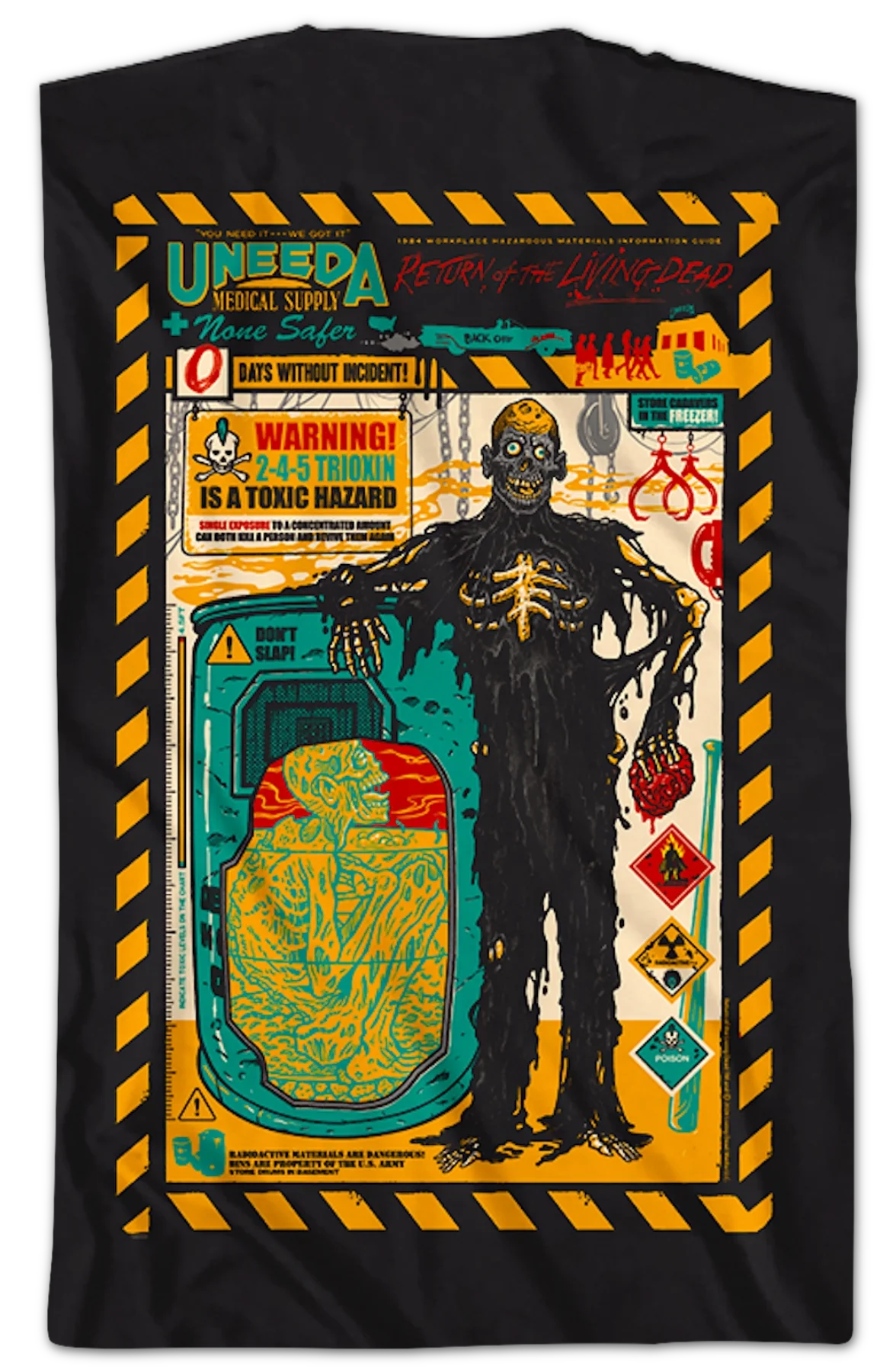 Front & Back Uneeda None Safer Return Of The Living Dead T-Shirt - Image 2