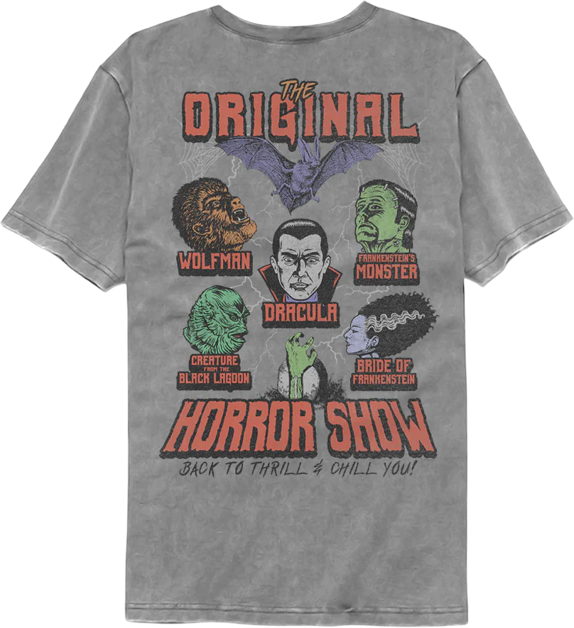 Front & Back Universal Monsters Comfort Colors Brand T-Shirt