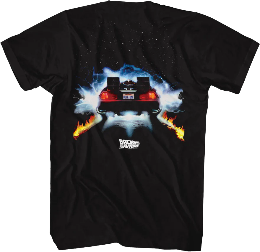 Front & Back We Don't Need Roads Back To The Future T-Shirt - Image 3