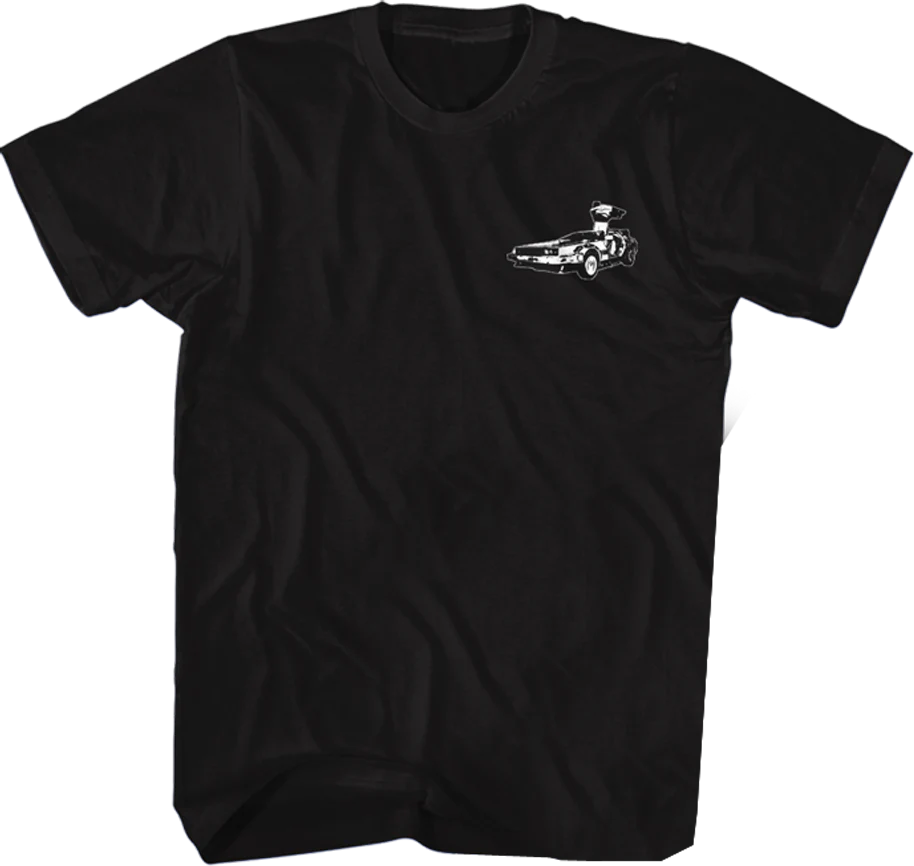Front & Back We Don't Need Roads Back To The Future T-Shirt - Image 3