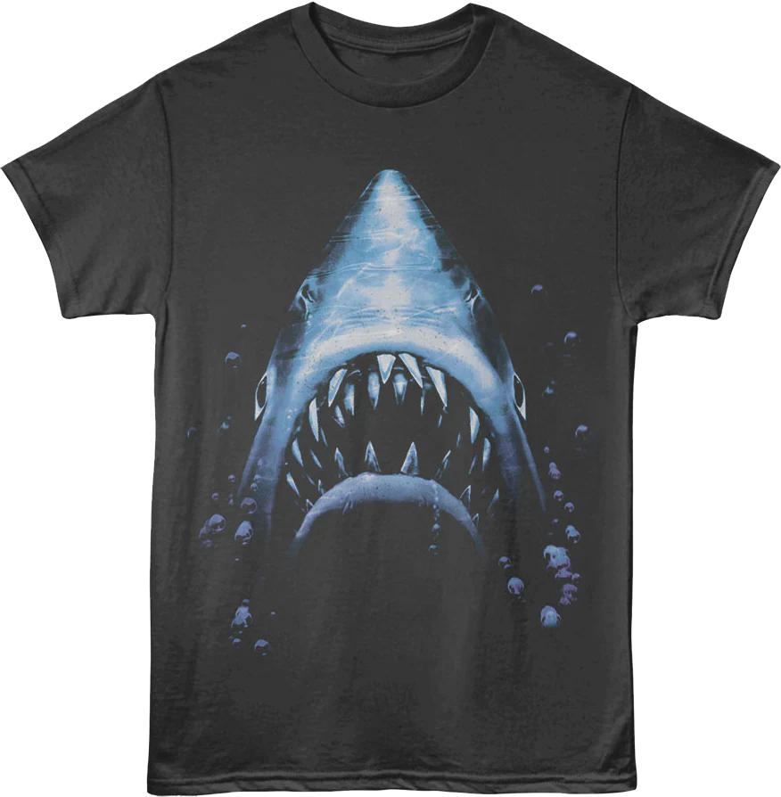 Front & Back You'll Never Go In The Water Again Jaws T-Shirt