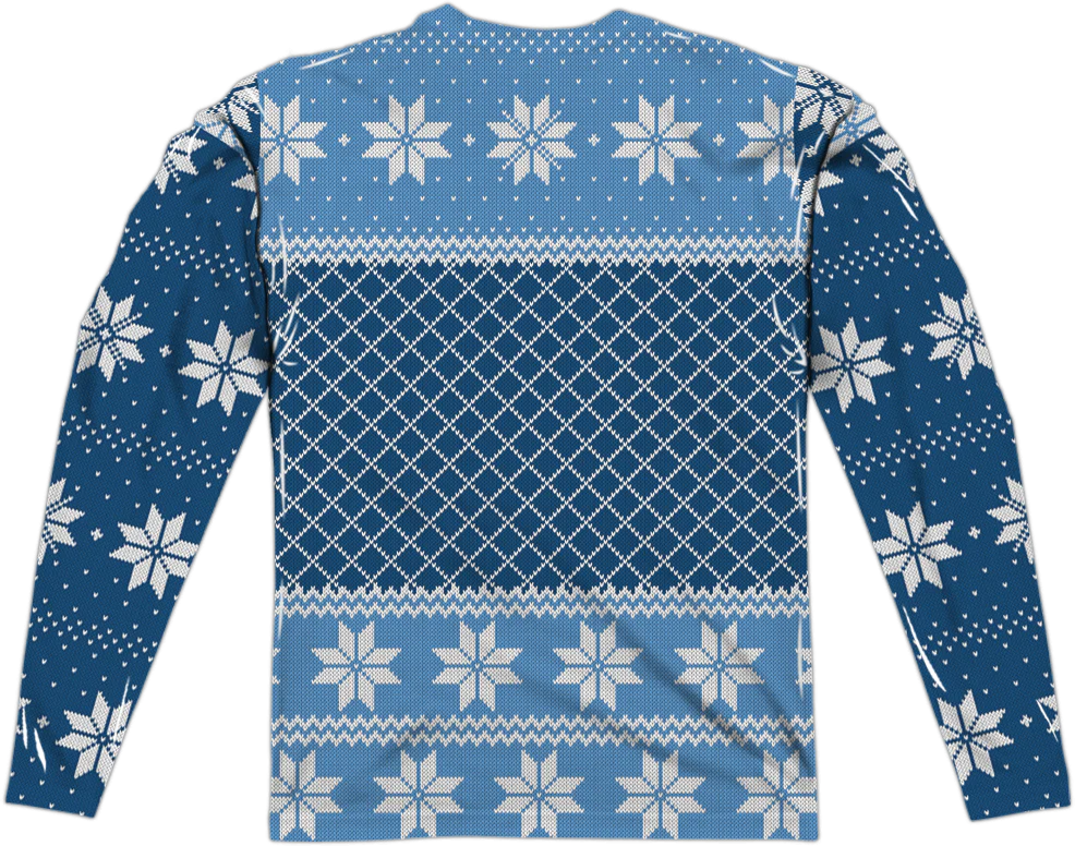 Frosty The Snowman Faux Ugly Christmas Sweater Long Sleeve Tee - Image 3