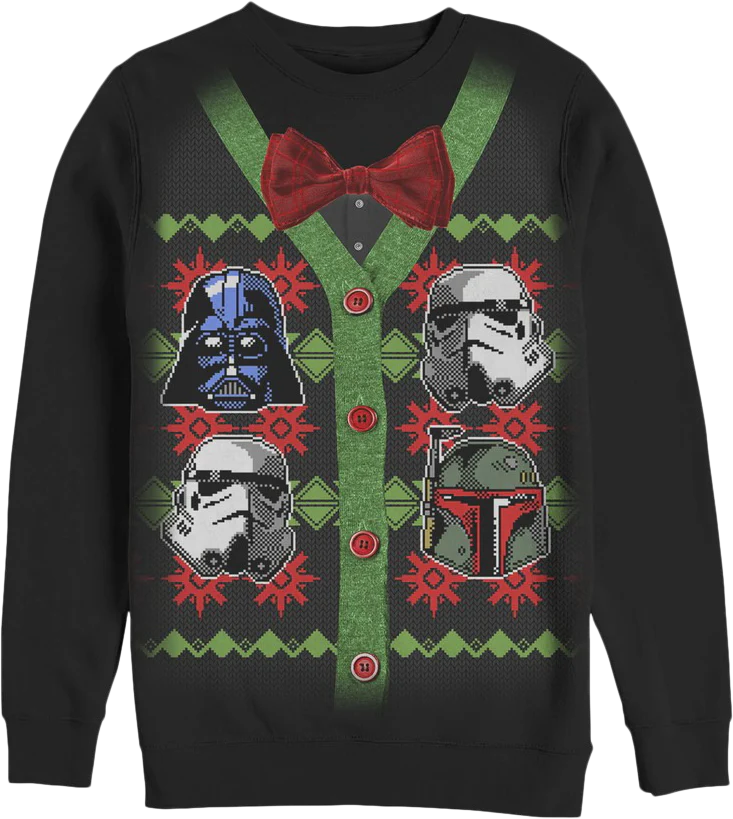 Galactic Empire Faux Ugly Star Wars Button Up Sweater