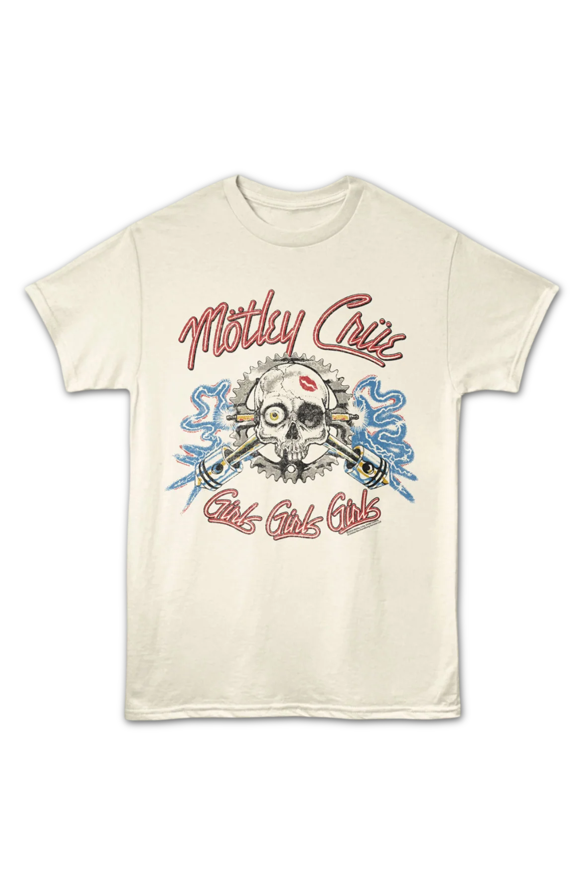 Girls Girls Girls Electric Skull Motley Crue T-Shirt - Image 2