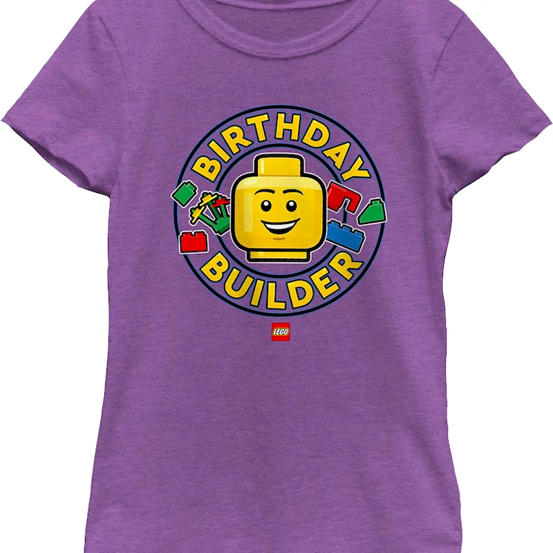 Girls Youth Birthday Builder Lego Shirt