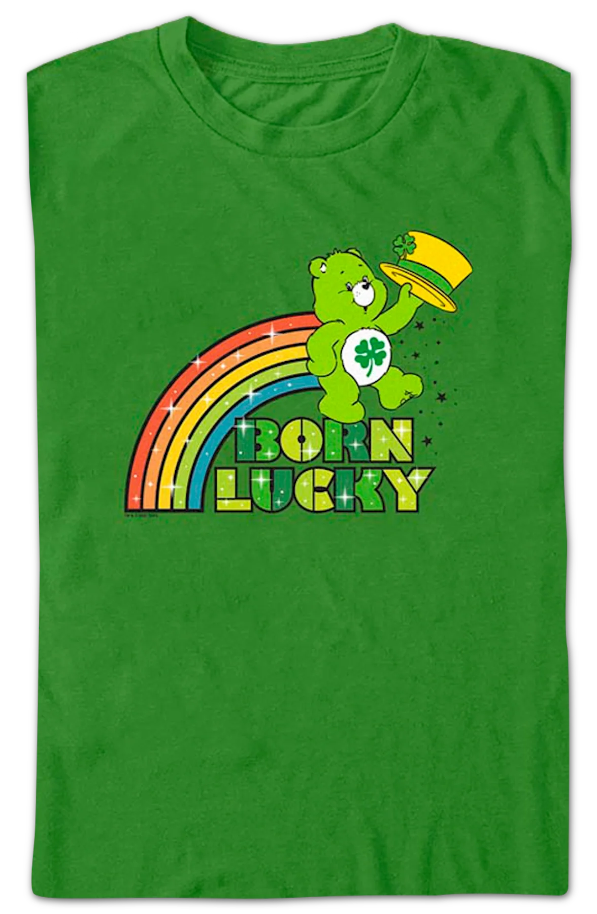 Good Luck Bear Born Lucky Care Bears T-Shirt - Image 2